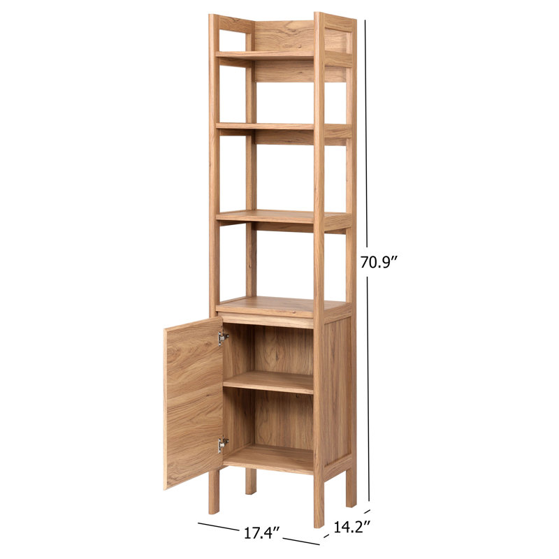 Chittening 4 Shelf 1 Door Bookcase