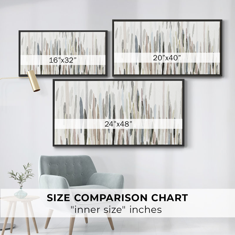 Earth Tone Rhythm - Toile tendue avec châssis, prête à accrocher, H 25 po x l 49 po, Noir