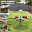 Heda Round Metal Outdoor Dining Table With Umbrella Hole , 105cm cm W 105cm cm D-212767568-212767571
