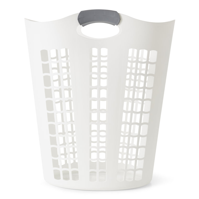 Panier à linge en plastique de 87 L Grace Living Easy Carry Flex, blanc (paquet de 2)