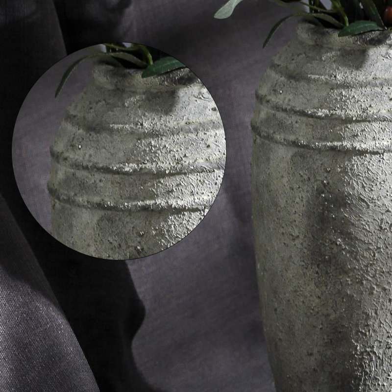 Grand vase en céramique de 12,87 pouces, Gris