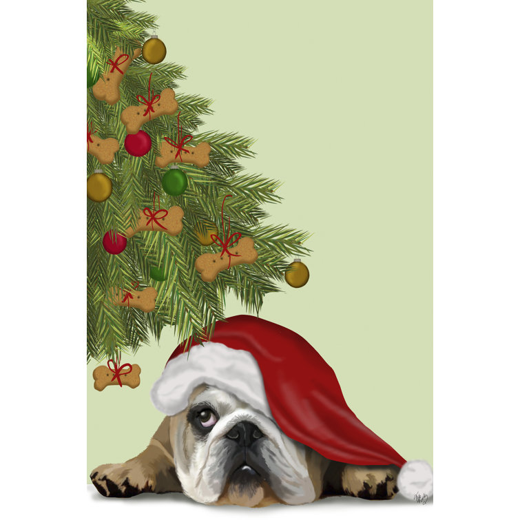 English Bulldog, Cookie Tree by Fab Funky - Wrapped Canvas Graphic Art Print