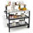  Rolling Bar Cart W/ Flip-up Table Hooks Paper Towel Holder Trash Bag Holder