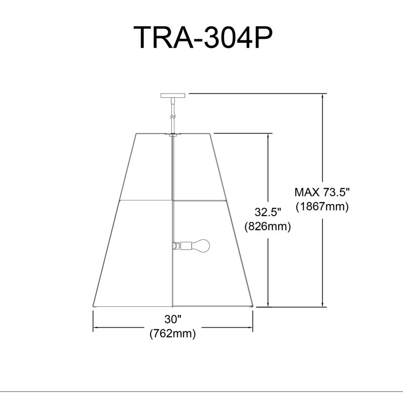 Trapezoid 4 Light Pendant, Black, Black