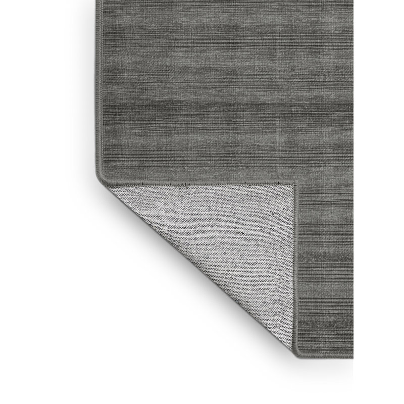 Tapis gris uni lavable à la machine, Rond 3 pi