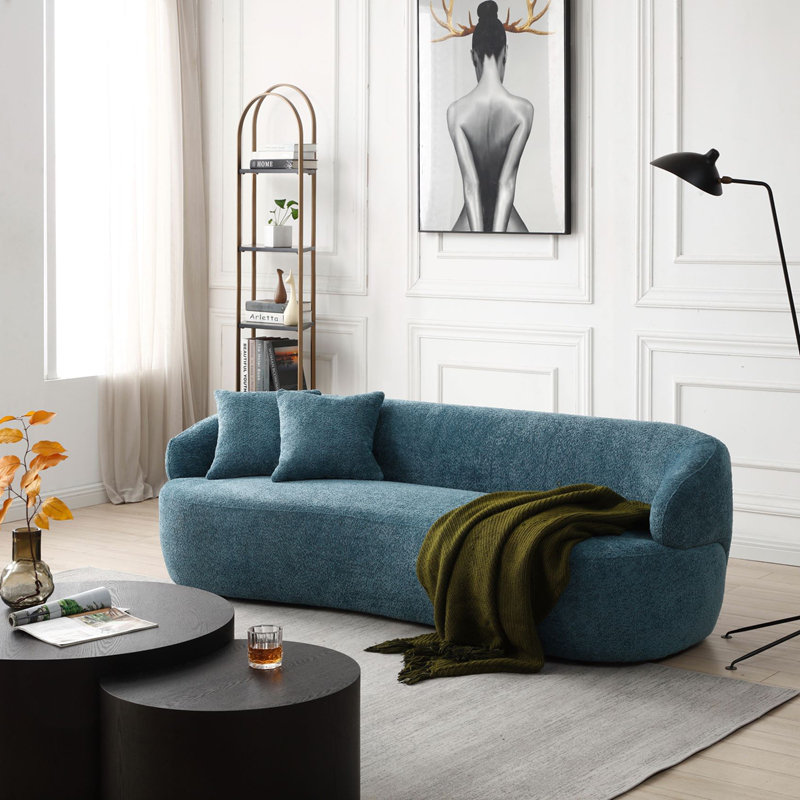 Charmant canapé incurvé moderne Mid-Century pour divers espaces, rehaussant le confort et le style