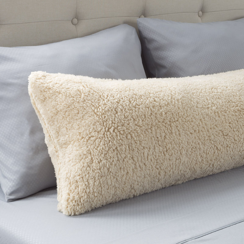  Soft Sherpa Body Pillow Cover- Comfortable Soft Polyester Sherpa Pillowcase, Ivory