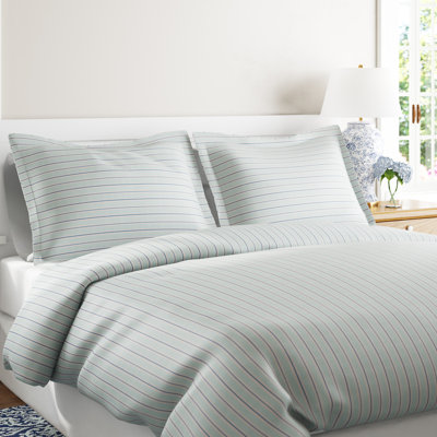 Karsyn Reversible Striped Cotton Duvet Cover Set