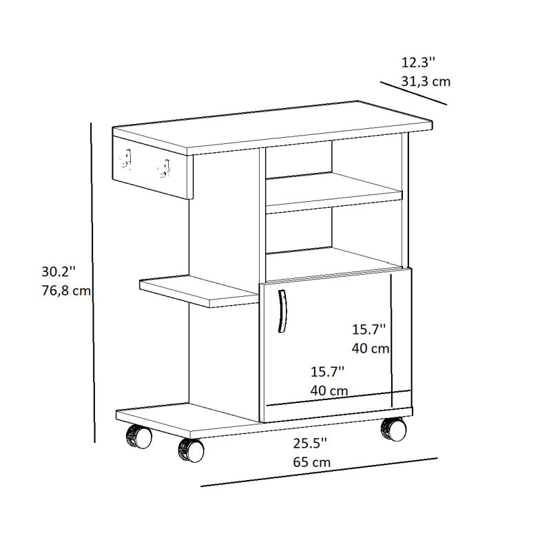 Cabinet Multi Purpose With Roller Wheel Silvio