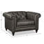 Chaise avec accoudoirs en cuir véritable 52 po Taheem CAL117-98464312