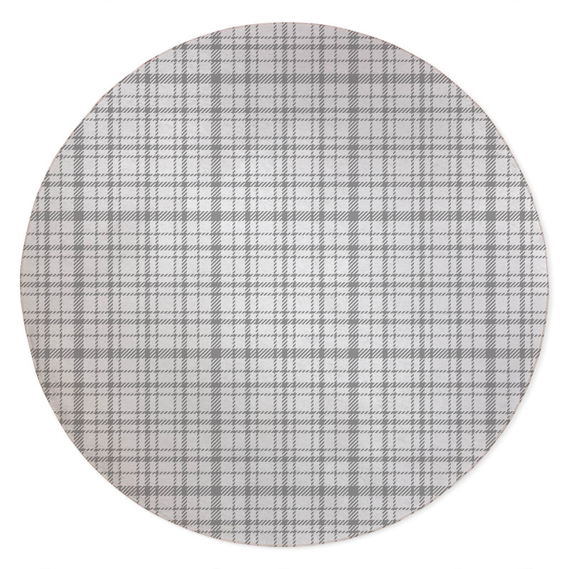 Liz Plaid Non-Slip Outdoor Rug, Round 5'
