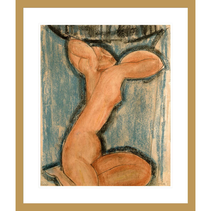 Caryatid par Amedeo Modigliani - estampe numérique encadrée, H 27,58 po x l 23,5 po