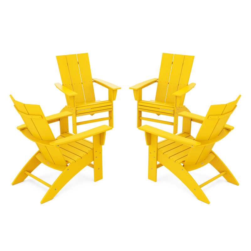 POLYWOOD Modern Plastic Adirondack Chair, Lemon