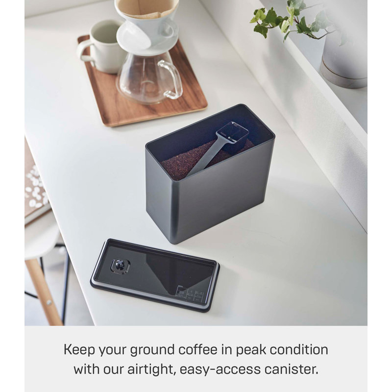 Yamazaki Compact White Polypropylene Vacuum-Sealing Coffee Storage