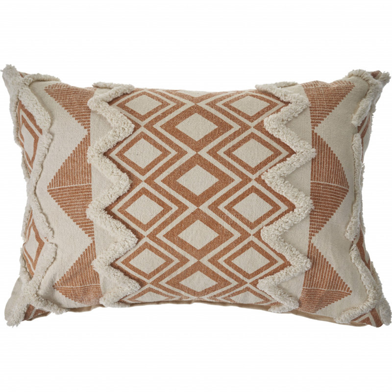 Coussin décoratif géométrique en coton, Polyester