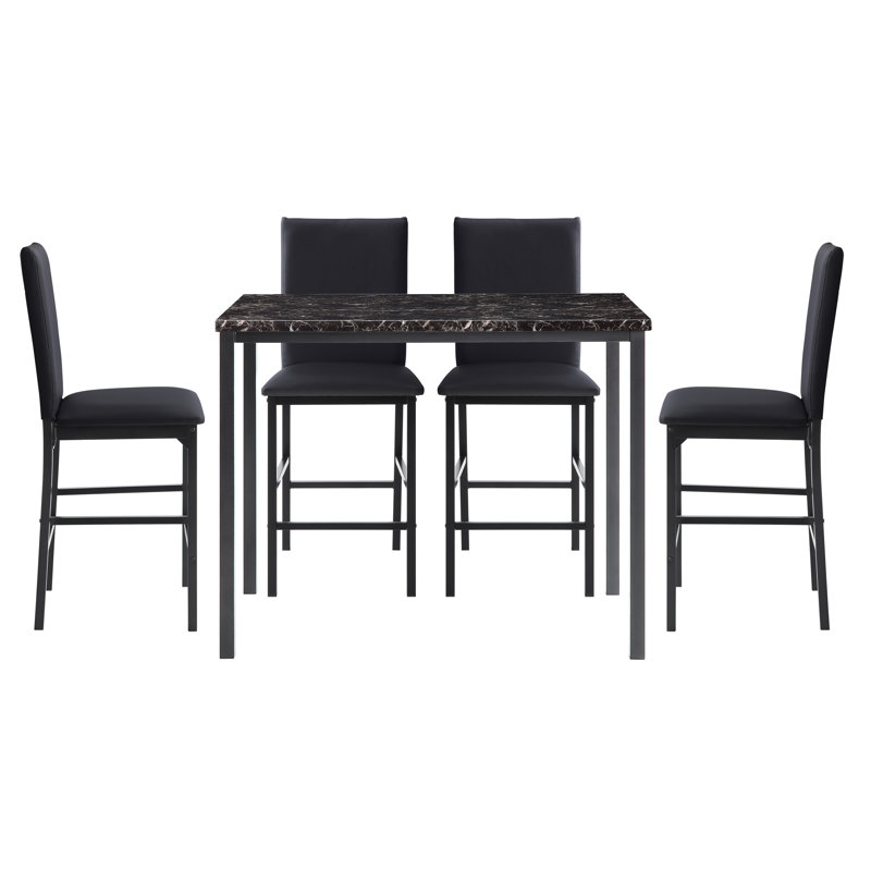 Adinda 5-piece Counter Height Dining Set, Black