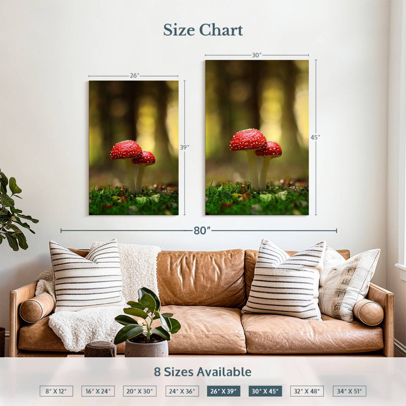 Red And White Mushroom, 39" H x 26" W