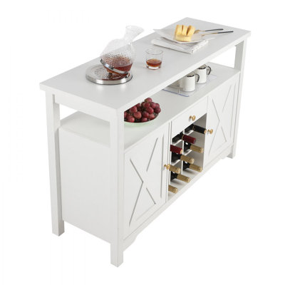 Bar industriel 55 pouces, table à vin pour boissons alcoolisées et verres, buffet