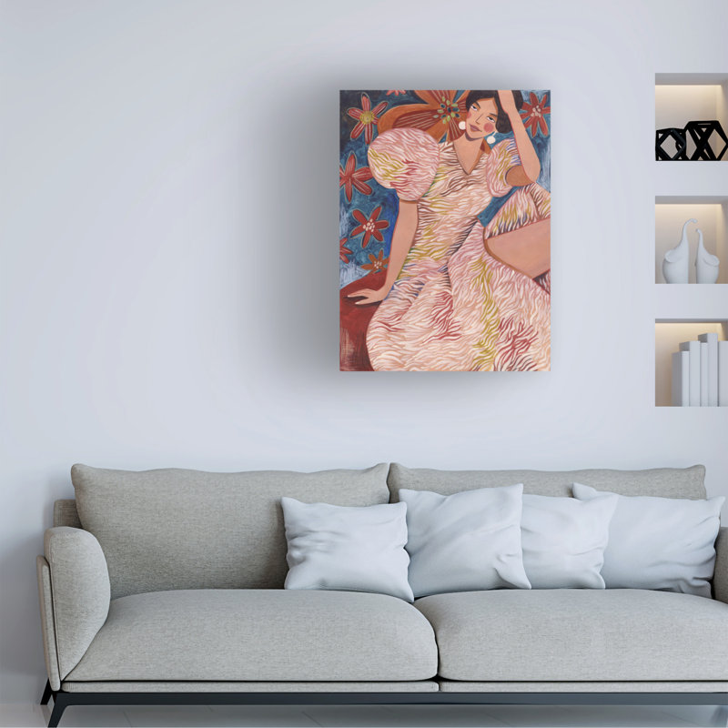 Art sur toile femme bolologienne, Caroline Caroline, H 47 po x l 35 po