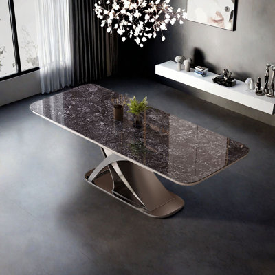 Table de salle à manger luxueuse en pierre frittée