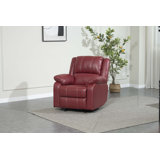 Modern PU Leather Upholstered Motion Recliner with Pillow Top Armrest, Rocker Recliner