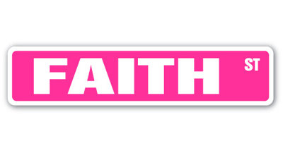 Plaque de rue Faith en plastique robuste 4 po x 18 po