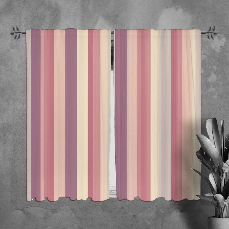 Tanica Room Darkening Curtain Pair, Pink/Purple, 40" W x 61" L