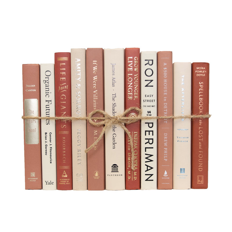 Livres décoratifs - Ensemble de livres avec œillets - 1 pied de livres roses
