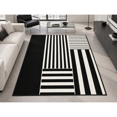 Tapis noir lavable intérieur / extérieur Raven