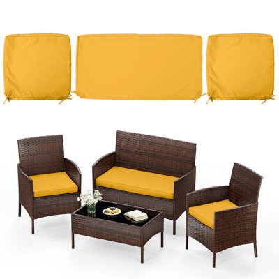 3-Piece Outdoor Cushion Covers Set(1 Big Cover+2 Small Covers), Covers Only by Barry Room