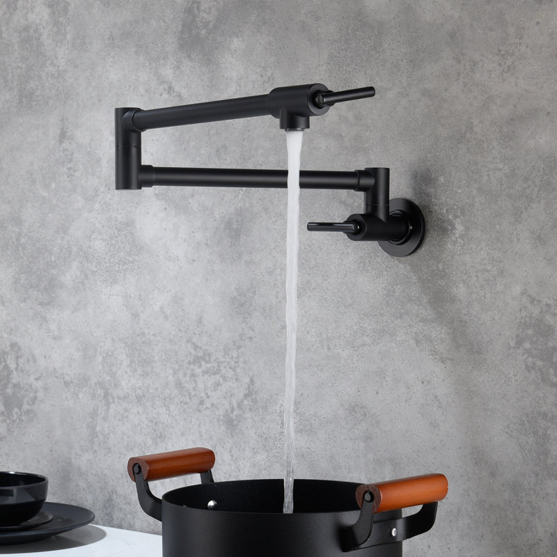Pot Filler Faucet Wall Mount, Matte Black