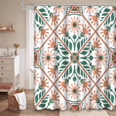 Rideau de douche antique avec 12 crochets