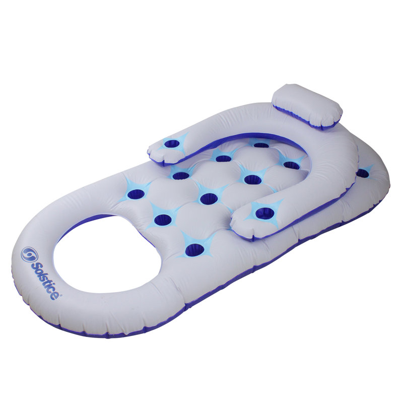 Flotteur de piscine gonflable Solstice - 64 po - bleu et blanc