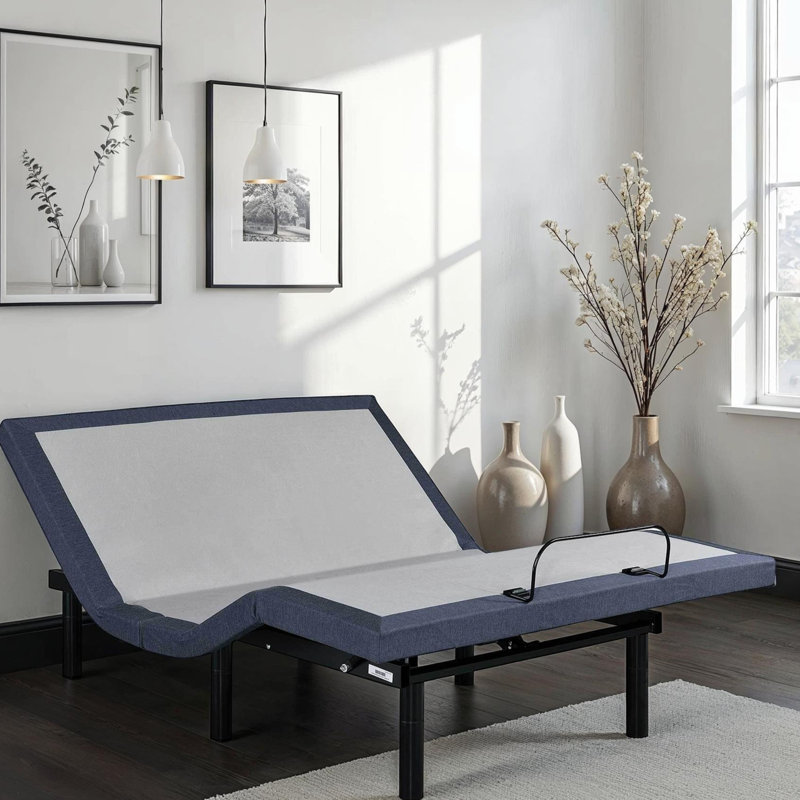 Base de lit ajustable simple TG, réglages de la position de la tête et des pieds, trois modes de vibration, positions télé / gravité zéro / détente, 2 lumières de charge, retour sous une touche, pliage central, 850 lb