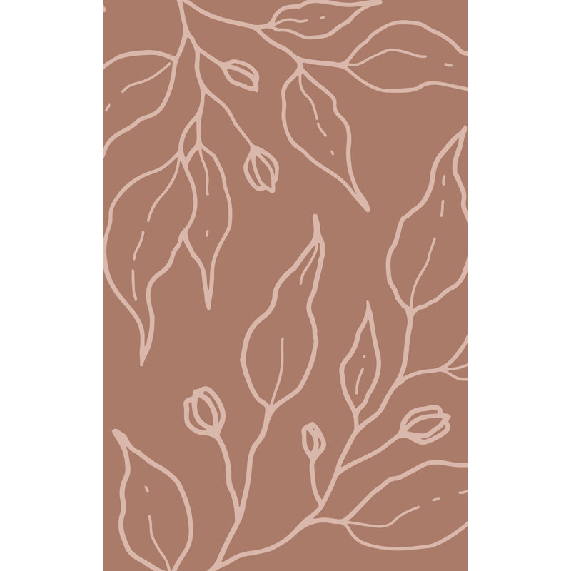 Floral Wallpaper, Brown, Pre-Pasted