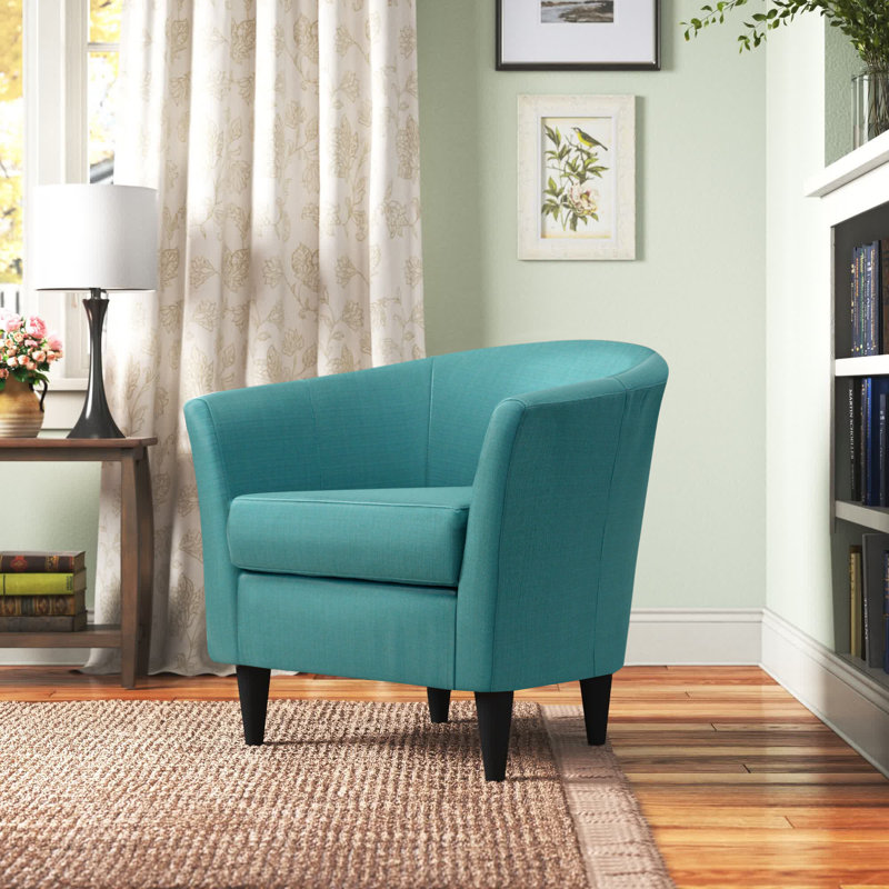 Fauteuil demi-tonneau l 31,5 po Kronos, Tissage Klein Peacock, Noir