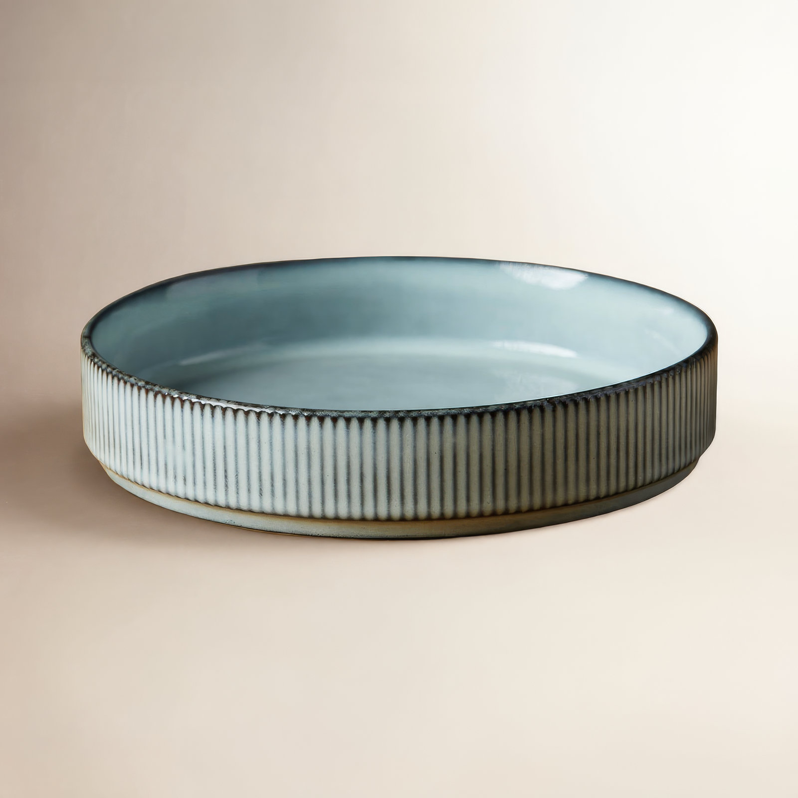 Azal 8.1'' Stoneware Large Pasta Bowl (Set of 4), Smoky Blue
