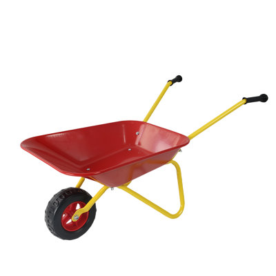 Children's Metal Wheelbarrow, Children's Heavy Wheelbarrow, Metal Structure Wheelbarrow, Steel Tray, Can Be Used In Gardens, Loading Leaves, Soil, Sand, Etc.
