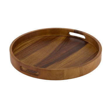 Arooj Round Black Walnut Solid Wood Tray Loon Peak Size: 2.4 H x 26 W x 26 D