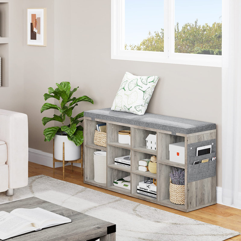 Shoe Storage Bench, Gray