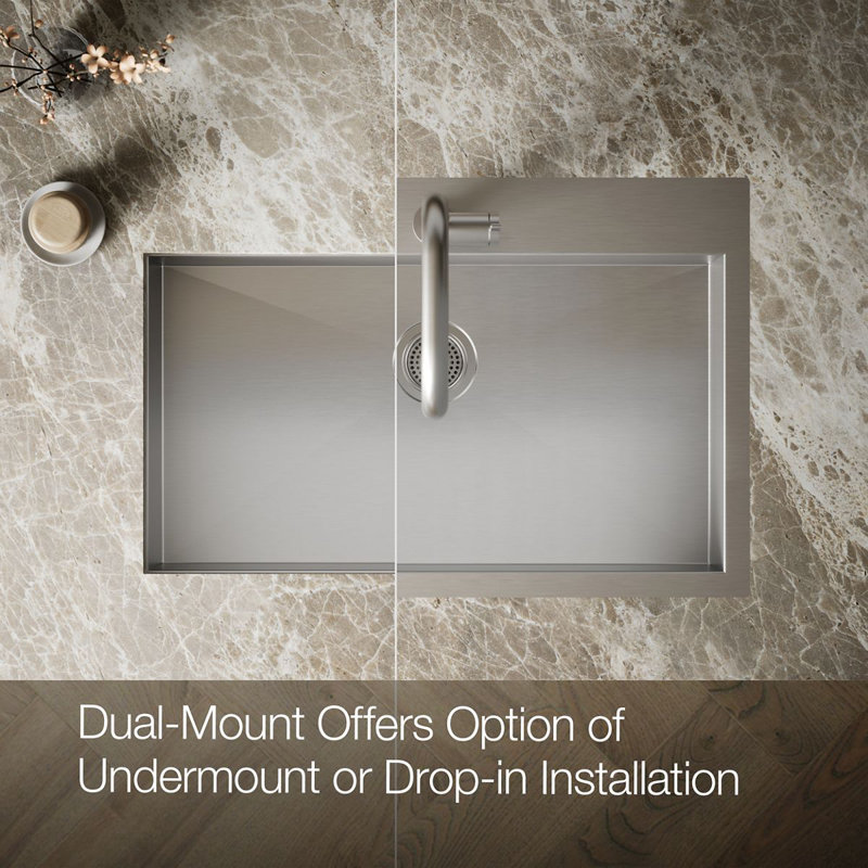 Vault™ 33" L x 22" W Top Mount/Under Mount Large Single Bowl Kitchen Sink, 1 Hole