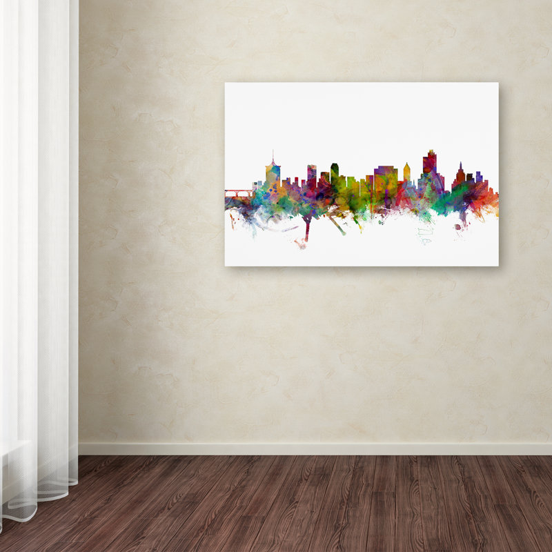 « tulsa oklahoma horizon », reproduction d’impression sur toile tendue, H 12 po x l 19 po x P 2 po