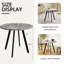 Table de salle à manger circulaire, texture ciment, convient aux restaurants, aux cuisines et aux bureaux, petite table de salle à manger circulaire médiévale de 33,5 po, table basse décontractée