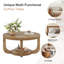 Table basse ronde à 2 niveaux 31 pouces Rustic-758178387