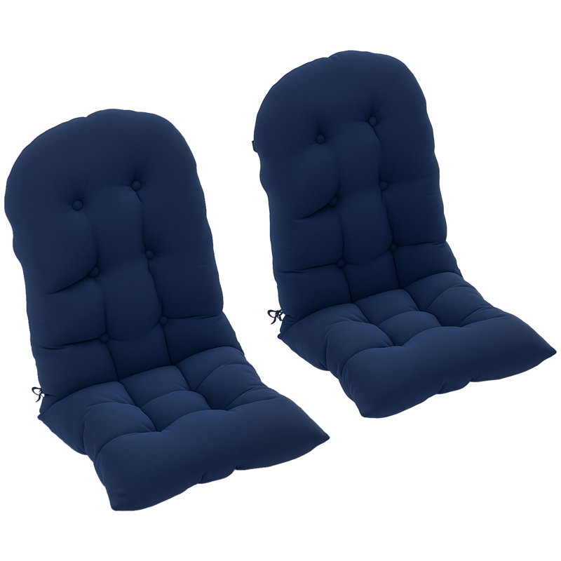 Adirondack Chair Cushions Set of 2, Tufted Lawn Chair Cushions, Blue