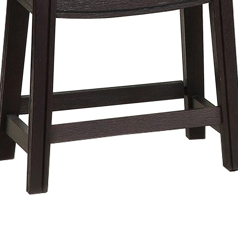  Curved Leatherette Stool with Nailhead Trim, Set of 2, Black