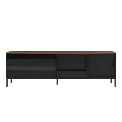 Modern 70.8'' Tv Stand For Tvs Up To 75 Inches - Entertainment Center With Sliding Doors, Adjustable Shelves & Metal Frame, Mid Century Media Console Table