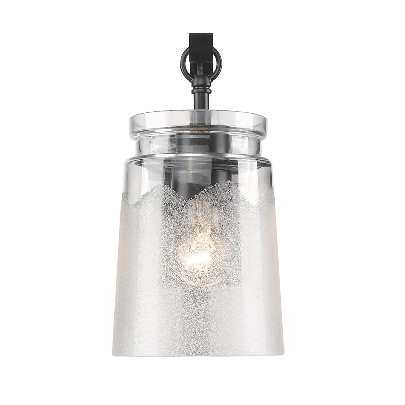 Moshannon Wall Sconce, Matte Black, Clear Frosted Artisan Glass