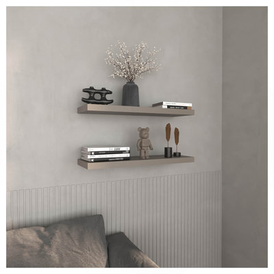 Floating Shelves 1.50" H, 2 Shelves, Taupe