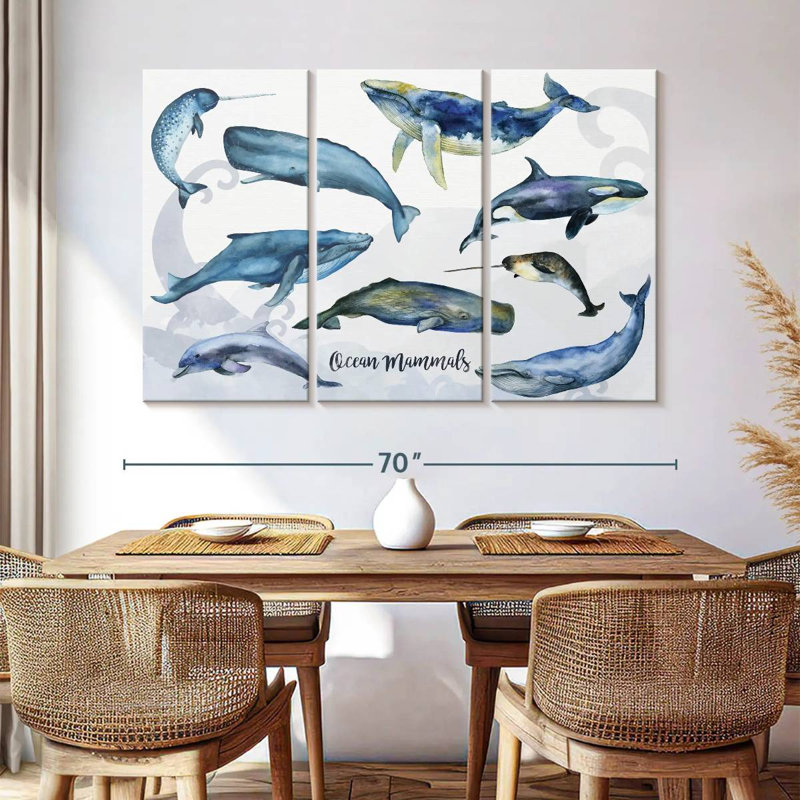 Brampt Ocean Mammals Chart, 42" H x 65" W